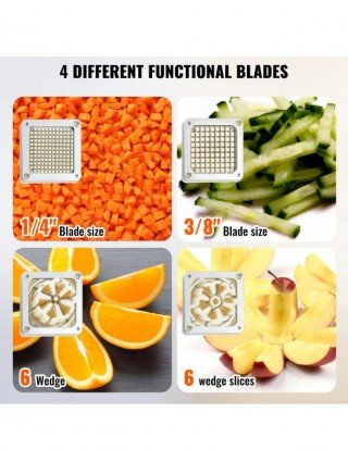 Commercial French Fry Cutter with 4 Replacement Blades Easy