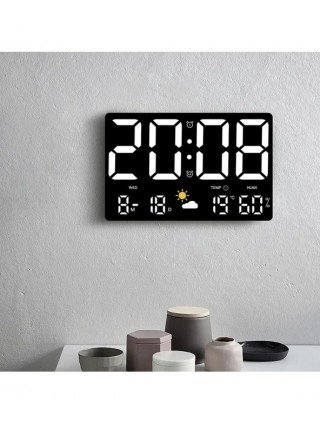 Rectangle LED Oversize Screen Alarm Clock Temperature Humidity