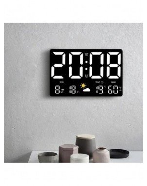 Rectangle LED Oversize Screen Alarm Clock Temperature Humidity