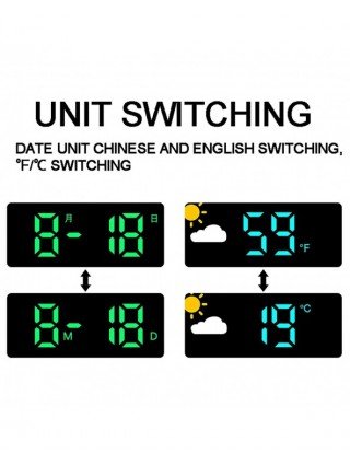 Rectangle LED Oversize Screen Alarm Clock Temperature Humidity