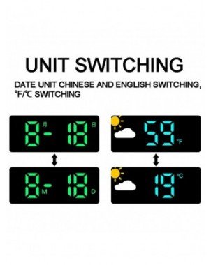 Rectangle LED Oversize Screen Alarm Clock Temperature Humidity