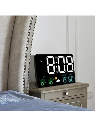 Rectangle LED Oversize Screen Alarm Clock Temperature Humidity