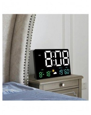 Rectangle LED Oversize Screen Alarm Clock Temperature Humidity