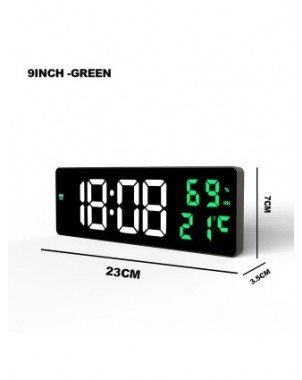9“ Digital Wall Clock Large LED Screen Temperature Humidity