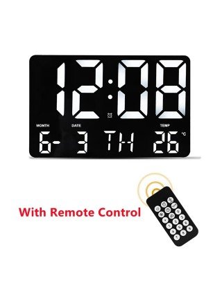 LED Digital Wall Clock Alarm Clock with Remote Control Large