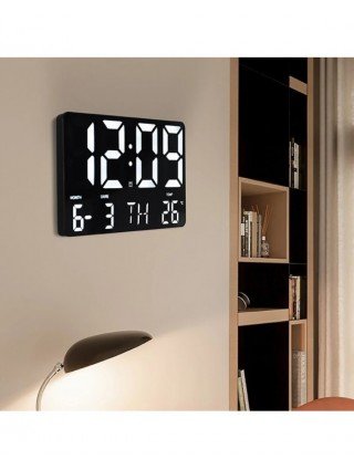 LED Digital Wall Clock Alarm Clock with Remote Control Large