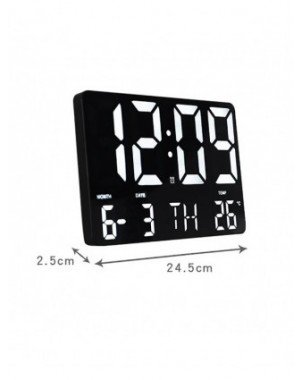 LED Digital Wall Clock Alarm Clock with Remote Control Large
