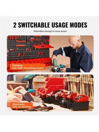 Wall Mounted Storage Bins 30/48-Bin Parts Rack Organizer Garage