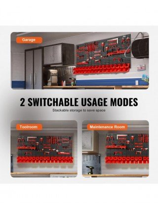 Wall Mounted Storage Bins 30/48-Bin Parts Rack Organizer Garage
