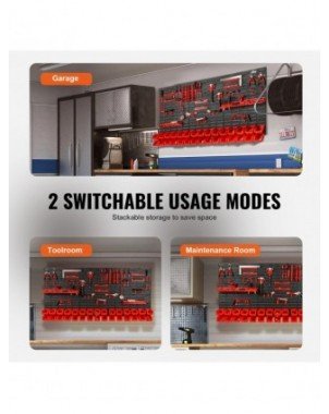 Wall Mounted Storage Bins 30/48-Bin Parts Rack Organizer Garage