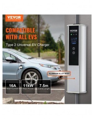 Portable EV Charger Type 2 16A 3.68kW/11kW or 32A 7.36kW/22kW