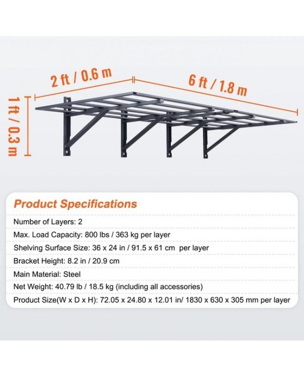 Garage Storage Shelving,2 Pack,6 x 2 ft Heavy Duty Garage Garage Storage Shelving,2 Pack,6 x 2 ft Heavy Duty Garage