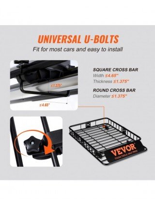 Roof Rack Cargo Basket 46"x36"x4.5" / 51"x36"x5" Rooftop Cargo