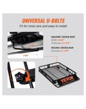 Roof Rack Cargo Basket 46"x36"x4.5" / 51"x36"x5" Rooftop Cargo
