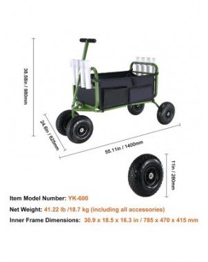 300lbs Beach Fishing Cart Fish Marine Foldable Cart with Four