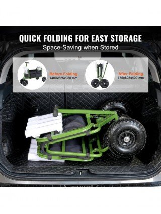 300lbs Beach Fishing Cart Fish Marine Foldable Cart with Four
