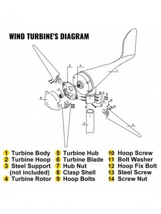 Vėjo turbina 500 W vėjo turbinos generatorius DC 12V vėjo