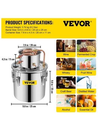 3/5/8 GAL Vandens alkoholio distiliatorius vario vyno gamybos
