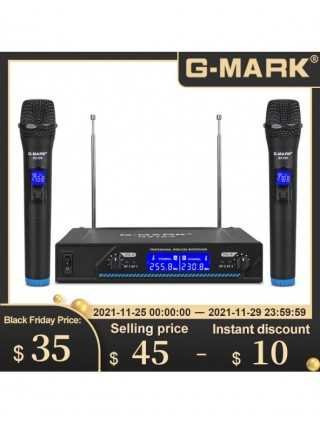 Belaidis mikrofonas G-MARK G210V 2 kanalų VHF profesionalus