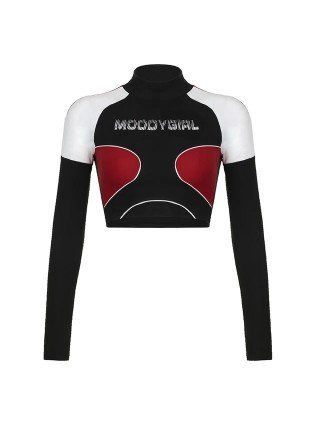 BIIKPIIK Moto&biker Contrast Color Women T-shirts Fashion