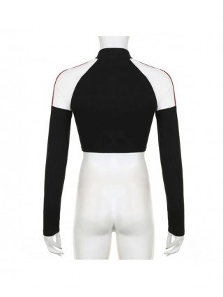 BIIKPIIK Moto&biker Contrast Color Women T-shirts Fashion