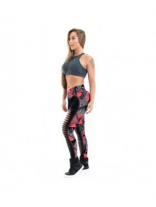 Women's Hollowed Skinny Sports Pants Letter Printed High