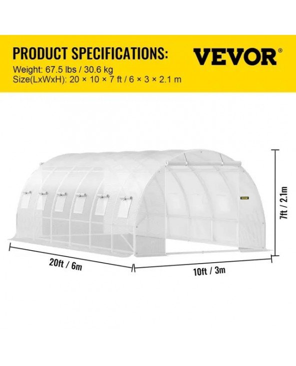 Walk-in Tunnel Greenhouse Galvanized Frame & Waterproof Cover Walk-in Tunnel Greenhouse Galvanized Frame & Waterproof Cover