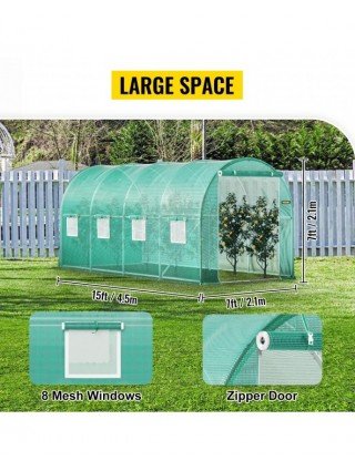 Walk-in Tunnel Greenhouse Galvanized Frame & Waterproof Cover