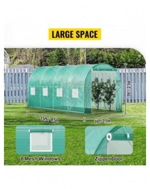 Walk-in Tunnel Greenhouse Galvanized Frame & Waterproof Cover