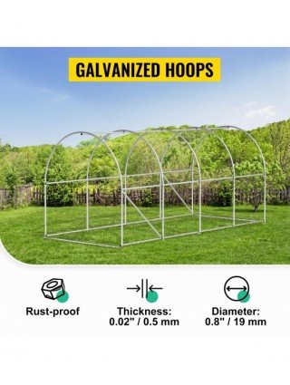 Walk-in Tunnel Greenhouse Galvanized Frame & Waterproof Cover