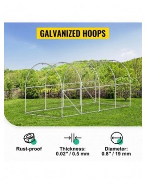 Walk-in Tunnel Greenhouse Galvanized Frame & Waterproof Cover