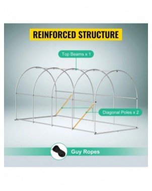 Walk-in Tunnel Greenhouse Galvanized Frame & Waterproof Cover