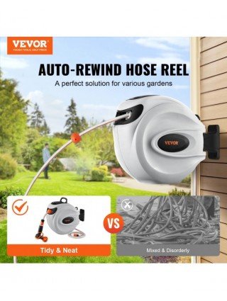 Retractable Hose Reel1/2 inch 180° Swivel Bracket Wall-Mounted