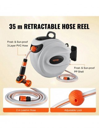 Retractable Hose Reel1/2 inch 180° Swivel Bracket Wall-Mounted