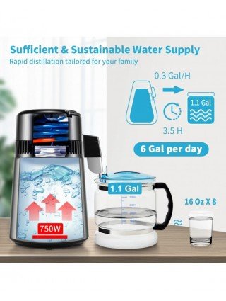 4L Water Distiller Purifier Filter 1 L/H Distilling Speed