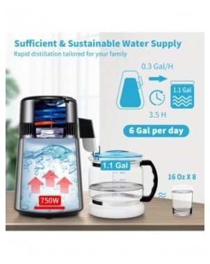 4L Water Distiller Purifier Filter 1 L/H Distilling Speed