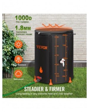 Collapsible Rain Barrel 53/100 Gal Large Capacity PVC Rainwater