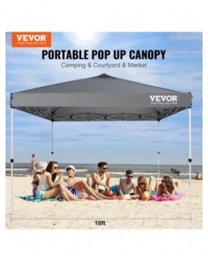 Pop Up Canopy Tent 250D PU Silver Coated Tarp with Portable