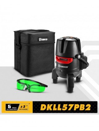 DKLL57PB2 5 Line Green Laser Level Self-leveling Horizontal And