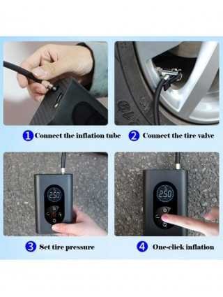 150PSI Rechargeable Car Air Inflator Pump with LED Lamp for Car