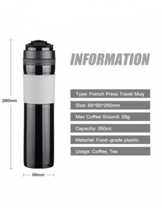 Portable French Press Pot 320ml Travel Coffee Maker Stainless