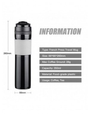 Portable French Press Pot 320ml Travel Coffee Maker Stainless