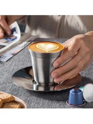 Double Wall Insulated Stainless Steel Espresso Cup Capsule