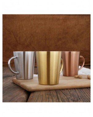 300ml 304 Stainless Steel Double Layer Mugs Coffee Cup Creative