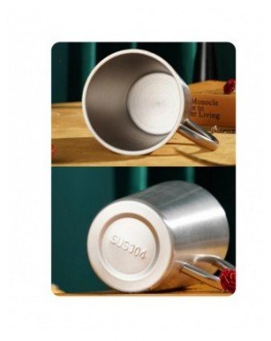 300ml 304 Stainless Steel Double Layer Mugs Coffee Cup Creative