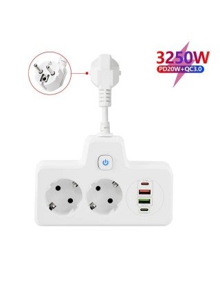 Power Strip Adapter for Europlug Wall Charger Electrical Socket