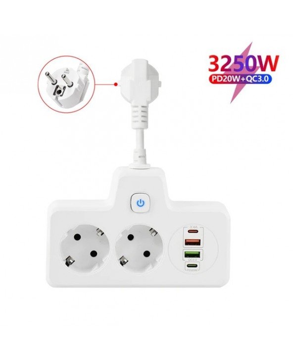 Power Strip Adapter for Europlug Wall Charger Electrical Socket