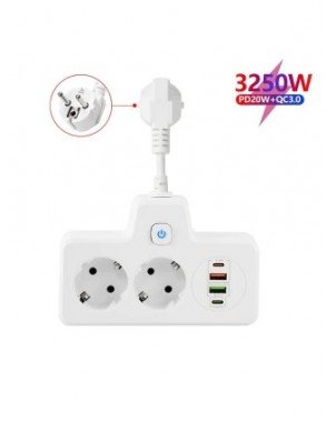 Power Strip Adapter for Europlug Wall Charger Electrical Socket