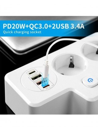 Power Strip Adapter for Europlug Wall Charger Electrical Socket