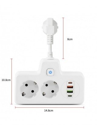 Power Strip Adapter for Europlug Wall Charger Electrical Socket